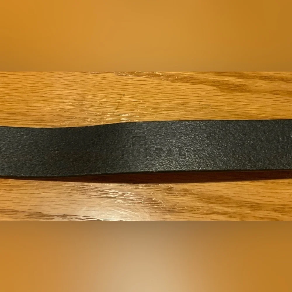 El Portal Men’s Black Italian Leather Belt, Dress/Business; Size M (Approx. 39”)